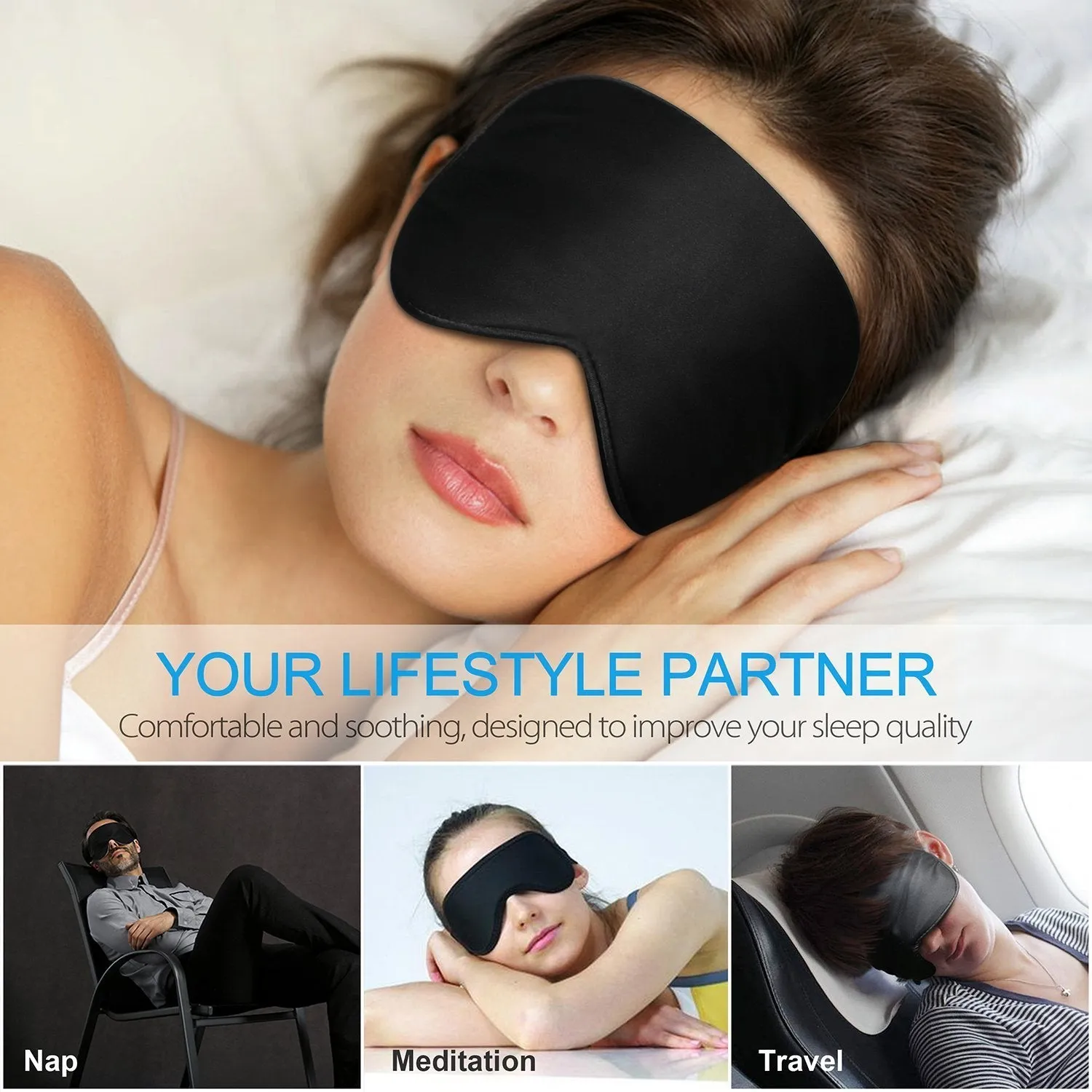 100% Natural Silk Sleep Mask Blindfold Ultra Soft Eye Mask