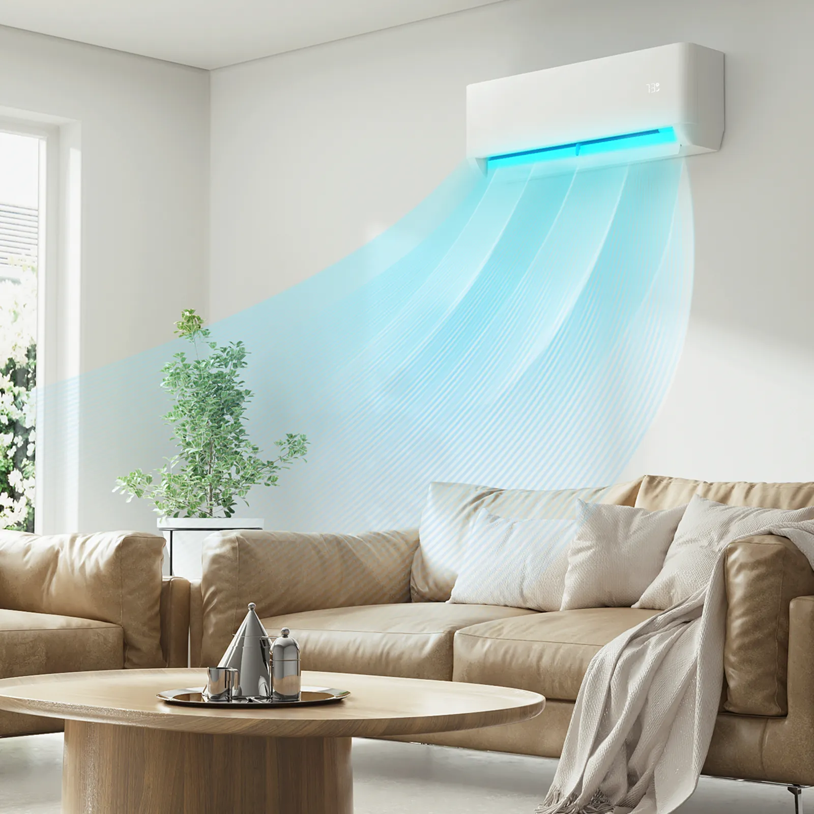 12000 BTU Split Air Conditioner - Cooling & Heating Function- WIFI APP Control - 4-in-1 filter
