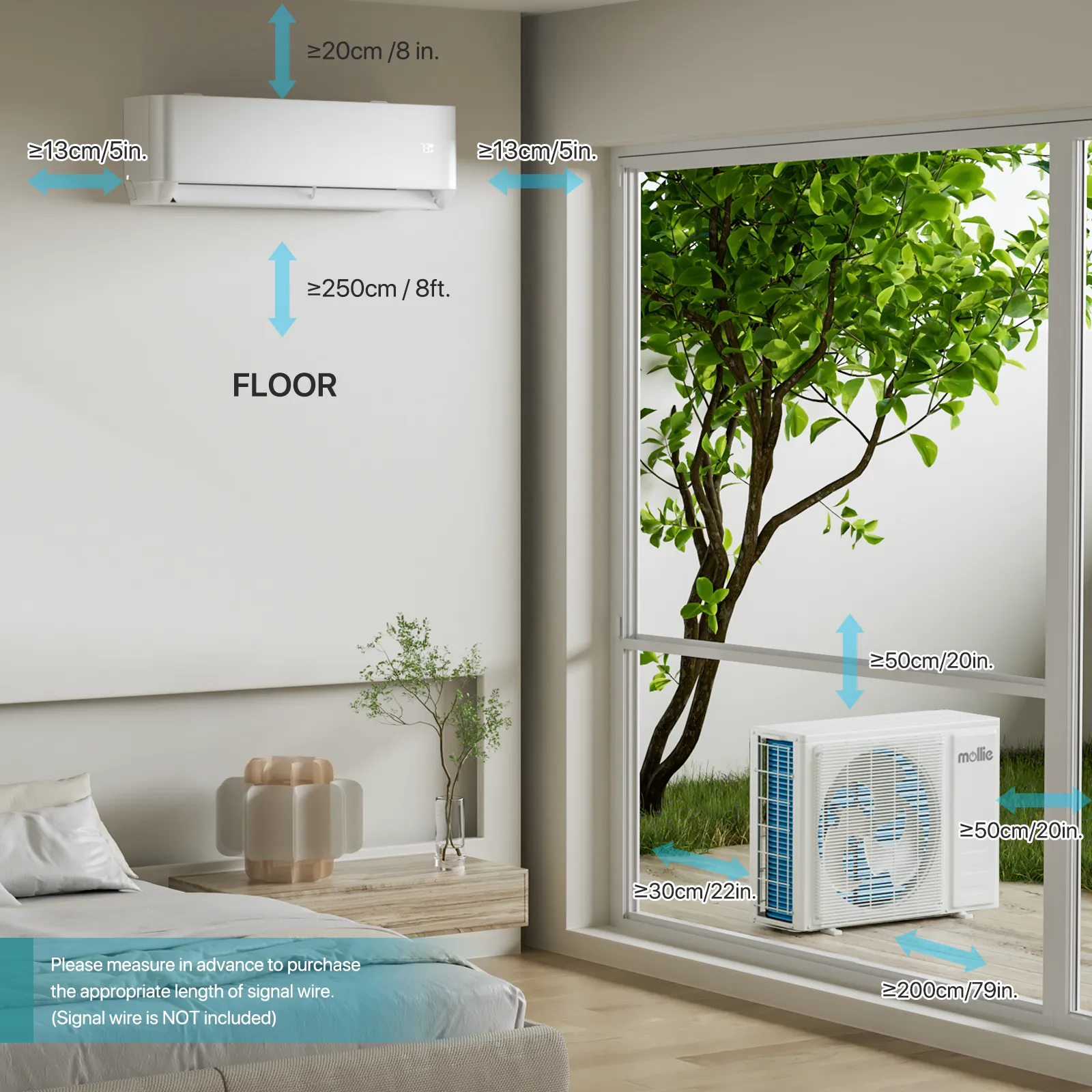 18000 BTU Split Air Conditioner - Cooling & Heating Function- WIFI APP Control - 4-in-1 filter