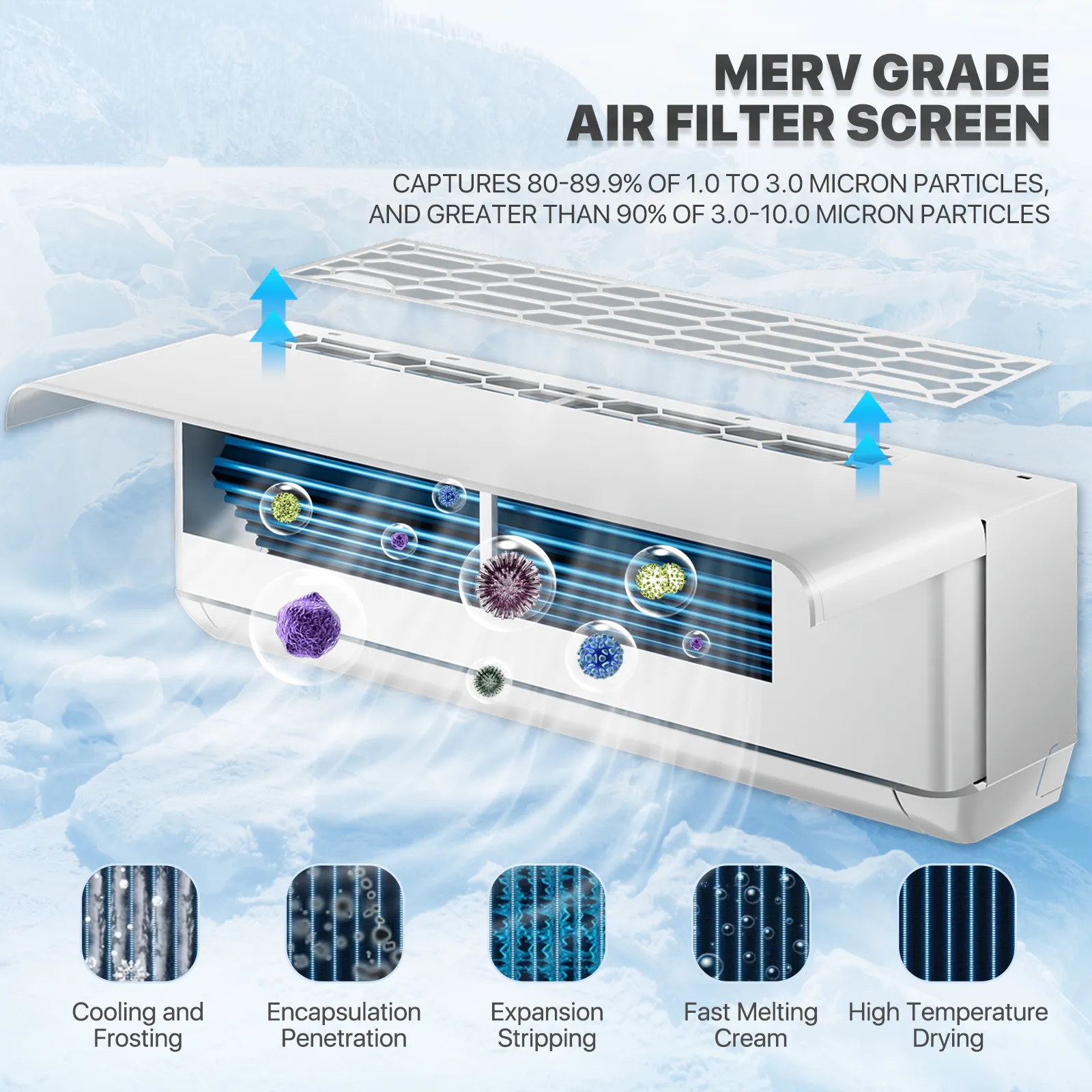 18000 BTU Split Air Conditioner - Cooling & Heating Function- WIFI APP Control - 4-in-1 filter