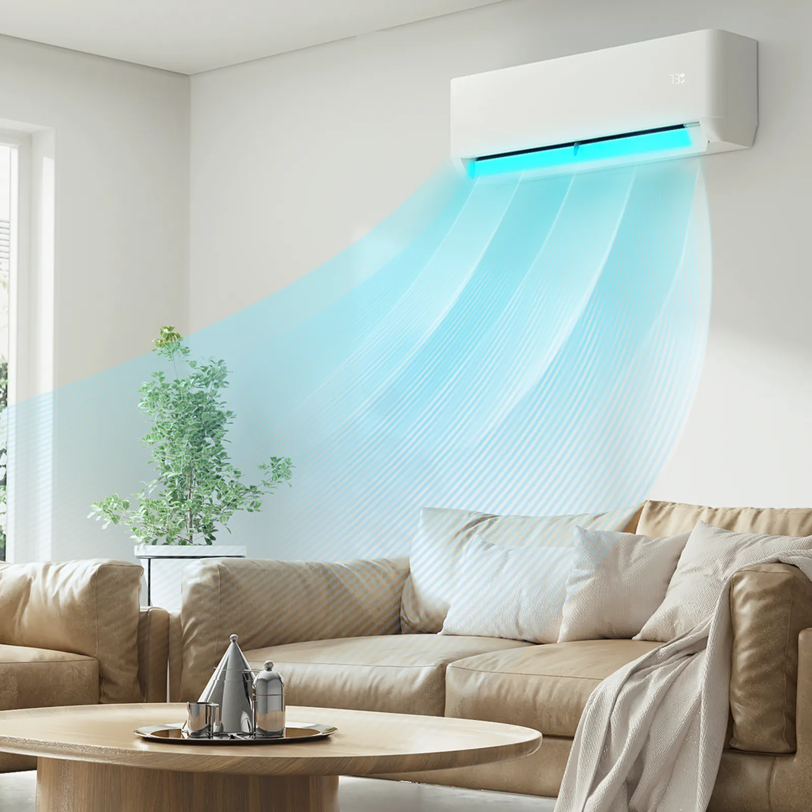 18000 BTU Split Air Conditioner - Cooling & Heating Function- WIFI APP Control - 4-in-1 filter