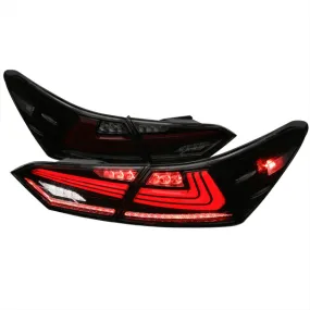 2018-2021 Toyota Camry LED Tail Lights w/ Sequential Signal Lamps (Glossy Black Housing/Smoke Lens)