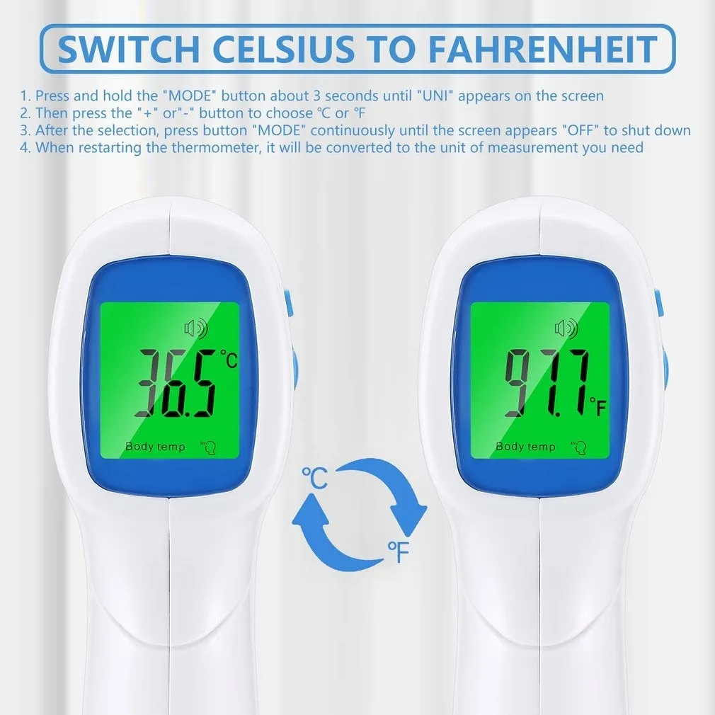 2020 New Non Contact Forehead Temperature Infrared Thermometer 1-second Accurate Reading IR Infrared Thermometer  Forehead Temperature Measurement LCD Digital