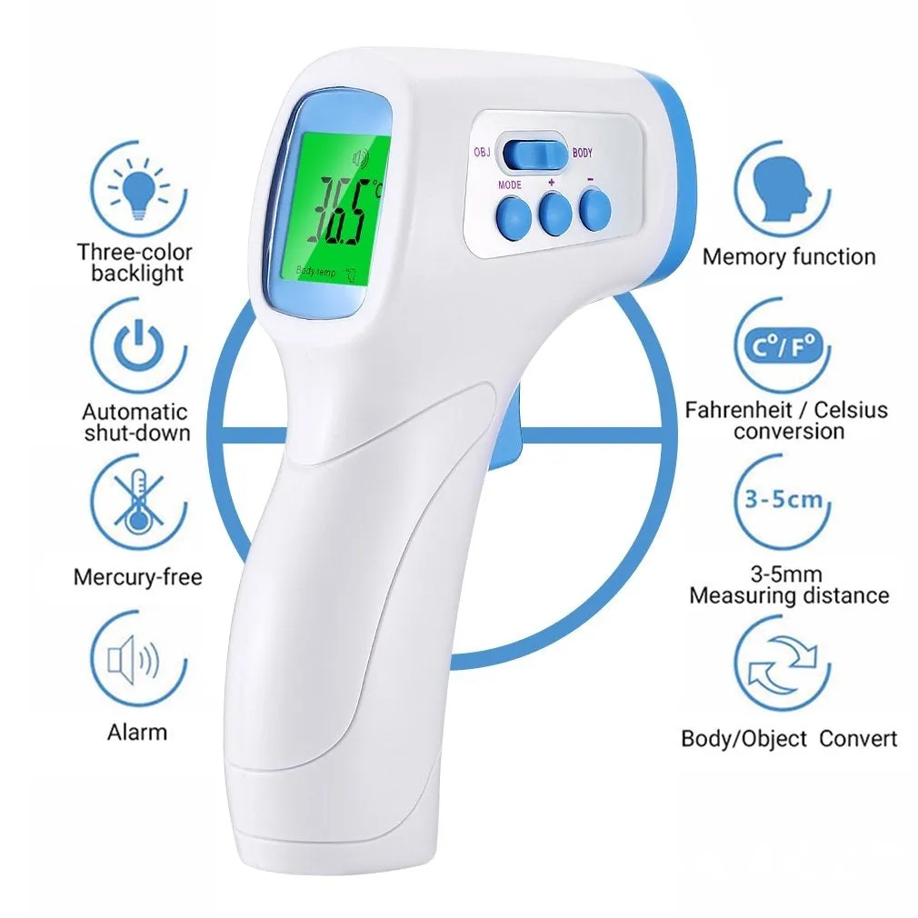 2020 New Non Contact Forehead Temperature Infrared Thermometer 1-second Accurate Reading IR Infrared Thermometer  Forehead Temperature Measurement LCD Digital