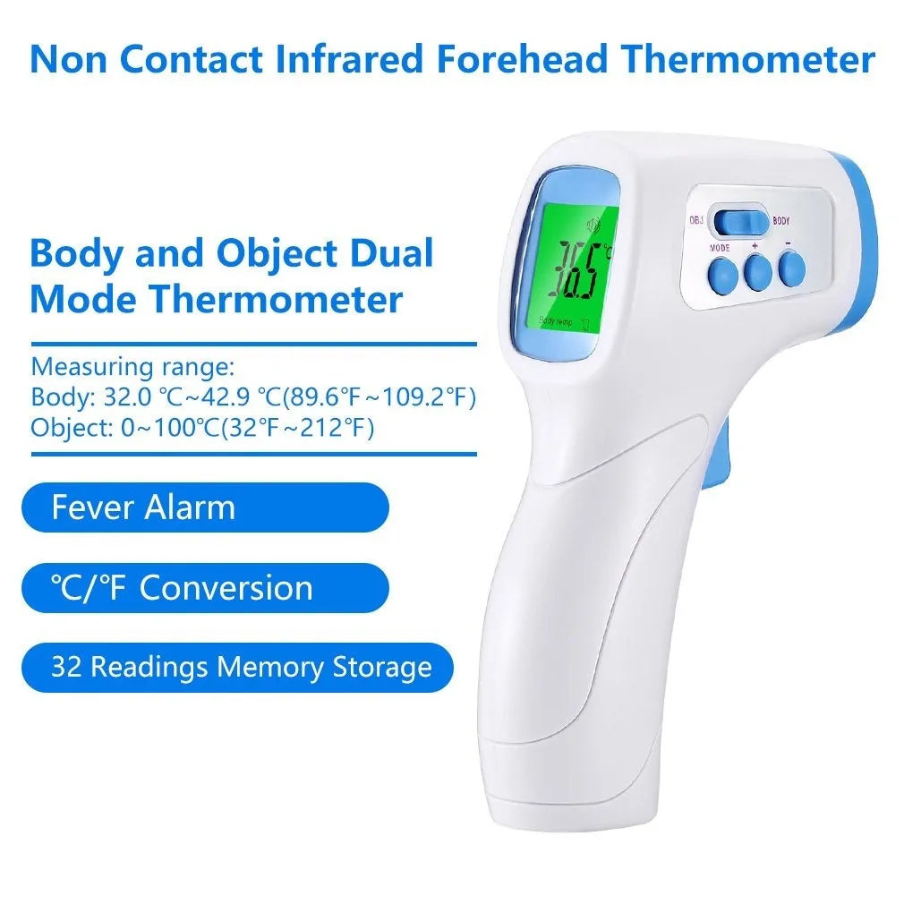 2020 New Non Contact Forehead Temperature Infrared Thermometer 1-second Accurate Reading IR Infrared Thermometer  Forehead Temperature Measurement LCD Digital