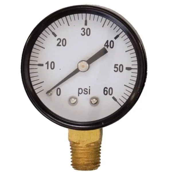 2" Metal Face Gauge Gas 0-60 PSI