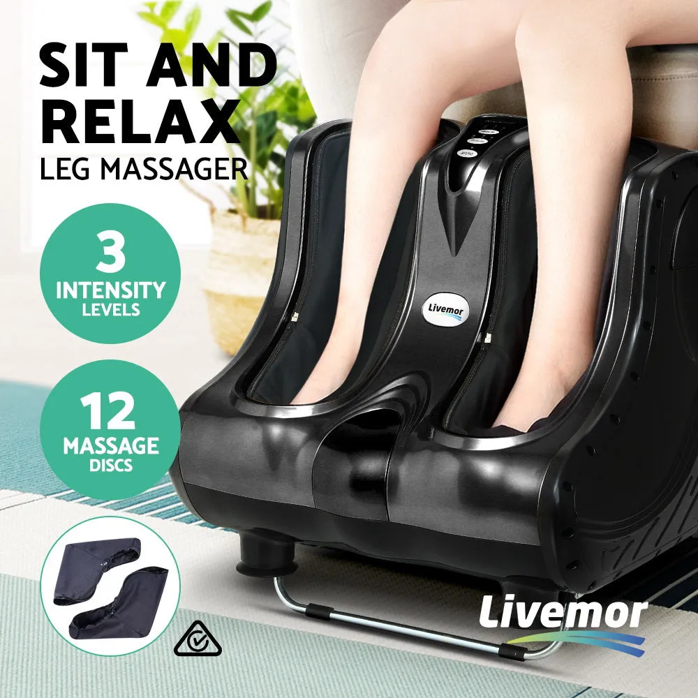 360° Leg & Foot Shiatsu Massager, 4 Motors, Livemor