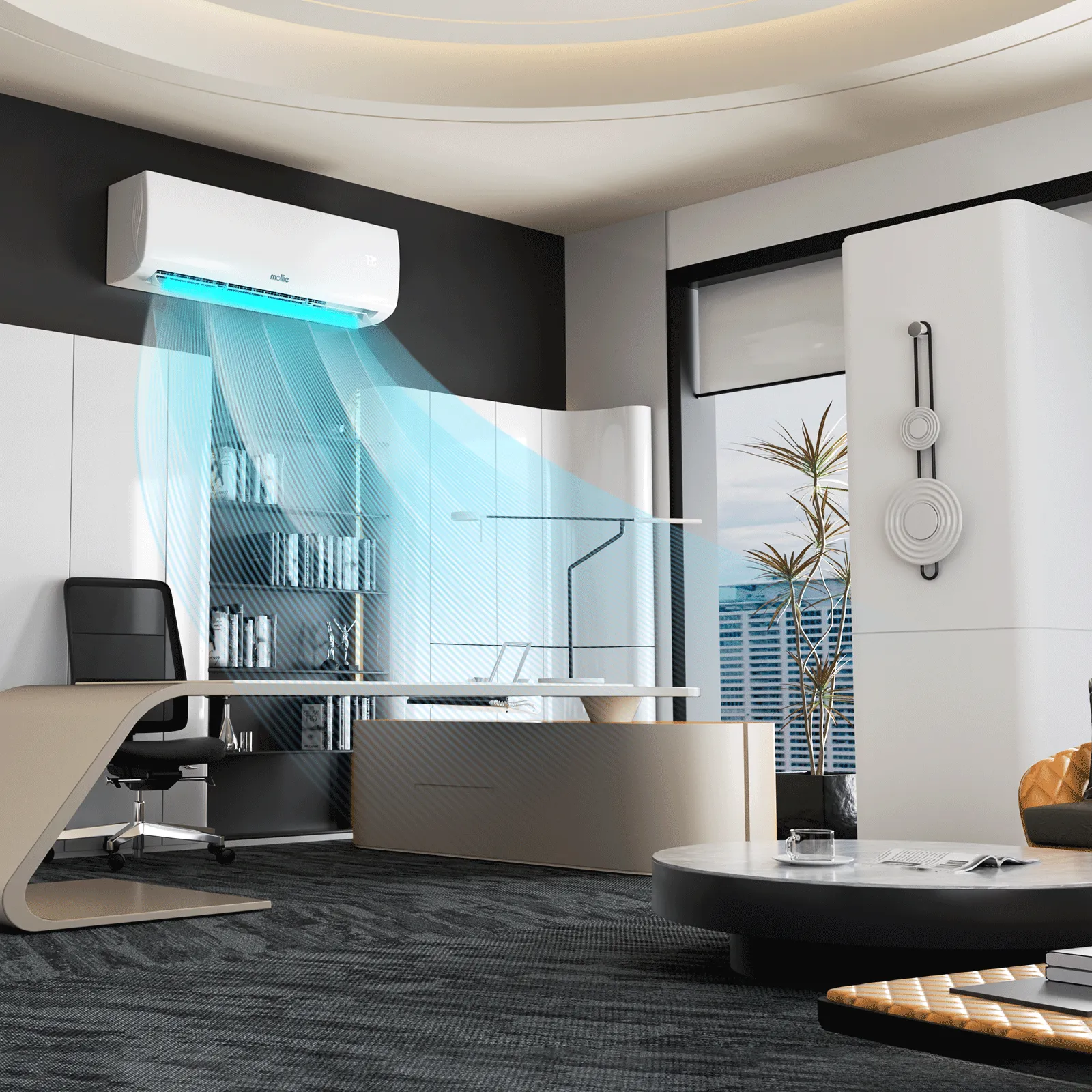 36000 BTU Split Air Conditioner - Cooling & Heating Function- WIFI APP Control - 4-in-1 filter