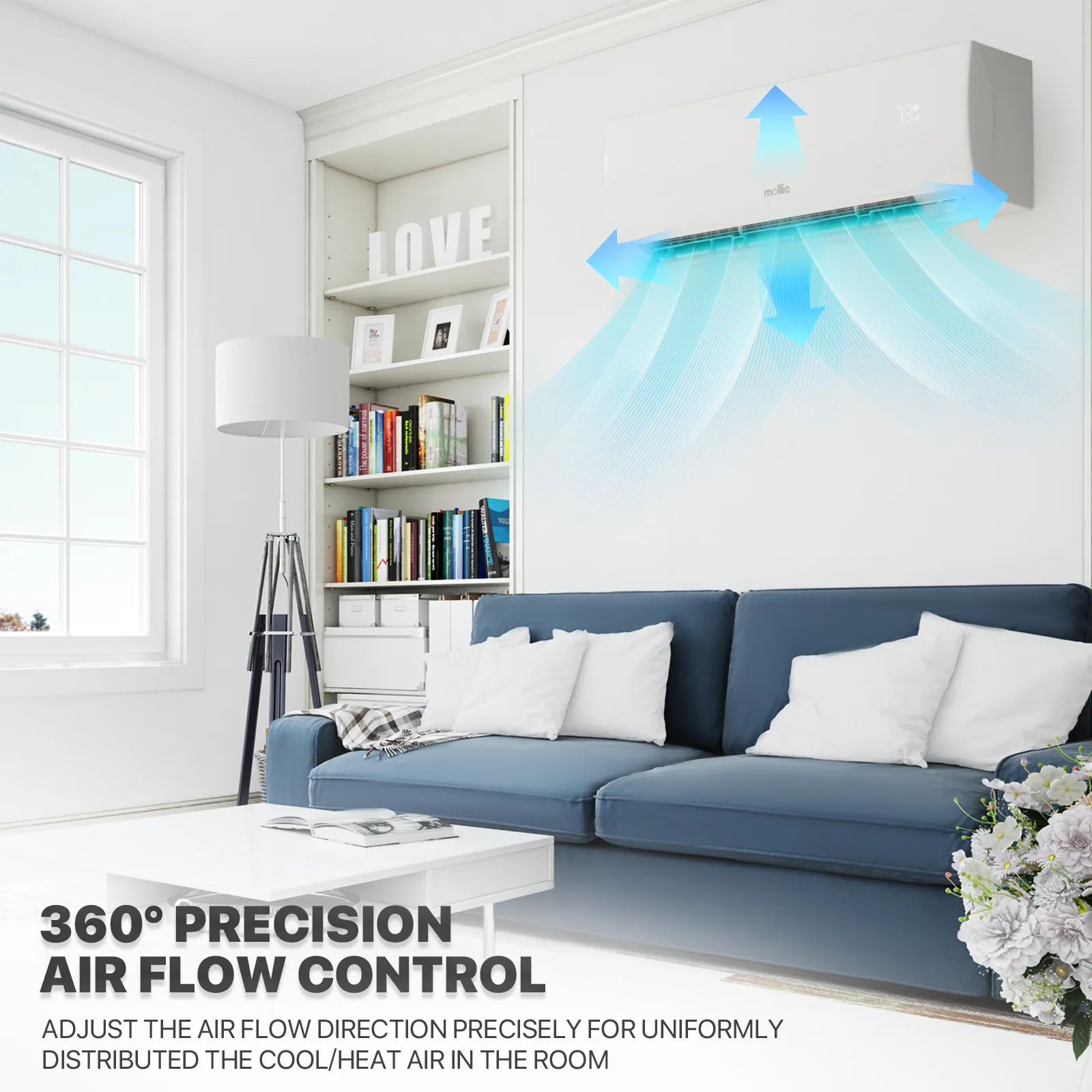 36000 BTU Split Air Conditioner - Cooling & Heating Function- WIFI APP Control - 4-in-1 filter