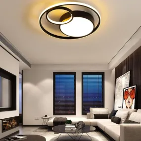 36W LED Ceiling Lights Dimmable Living Room lamp with Switch Control, 3 Ring Ceiling lamp 47CM 3-Flame Ceiling Light, Modern Round Design for Bedroom