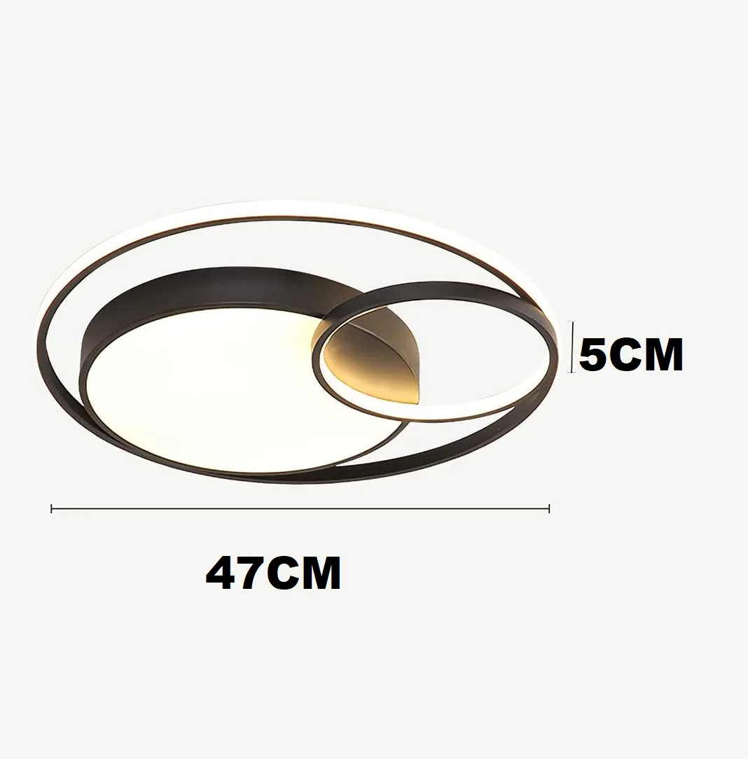 36W LED Ceiling Lights Dimmable Living Room lamp with Switch Control, 3 Ring Ceiling lamp 47CM 3-Flame Ceiling Light, Modern Round Design for Bedroom