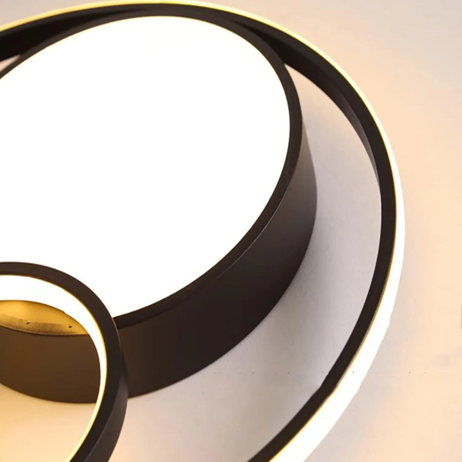 36W LED Ceiling Lights Dimmable Living Room lamp with Switch Control, 3 Ring Ceiling lamp 47CM 3-Flame Ceiling Light, Modern Round Design for Bedroom
