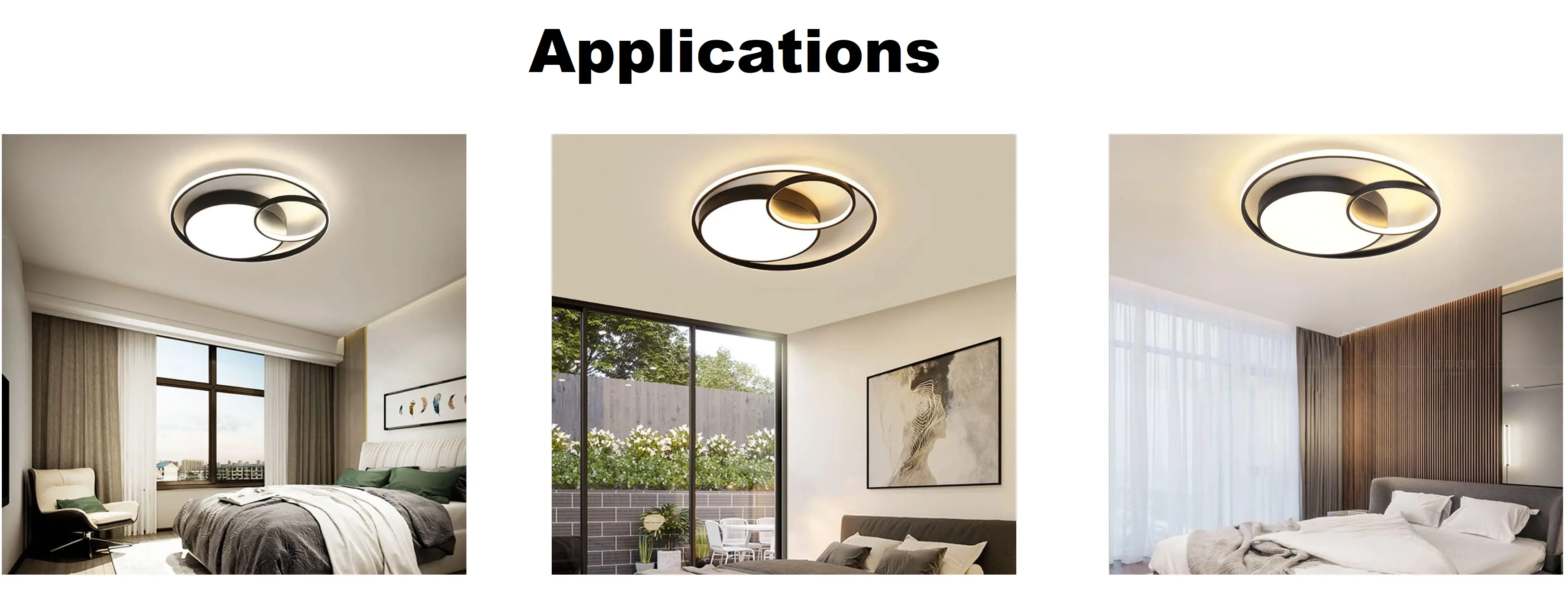 36W LED Ceiling Lights Dimmable Living Room lamp with Switch Control, 3 Ring Ceiling lamp 47CM 3-Flame Ceiling Light, Modern Round Design for Bedroom