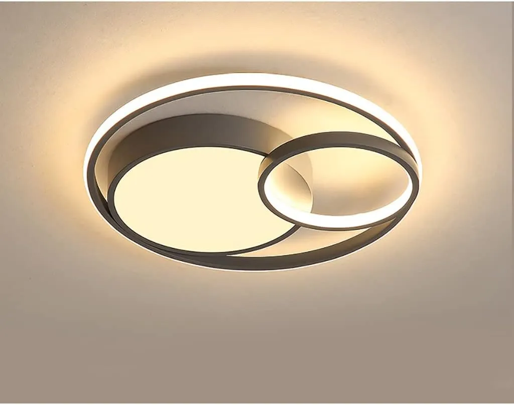 36W LED Ceiling Lights Dimmable Living Room lamp with Switch Control, 3 Ring Ceiling lamp 47CM 3-Flame Ceiling Light, Modern Round Design for Bedroom