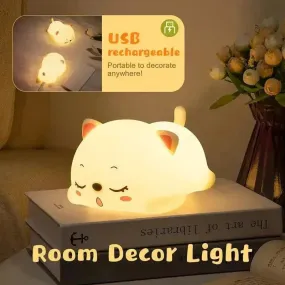 3D Silicon Cute Cat Night Lamp