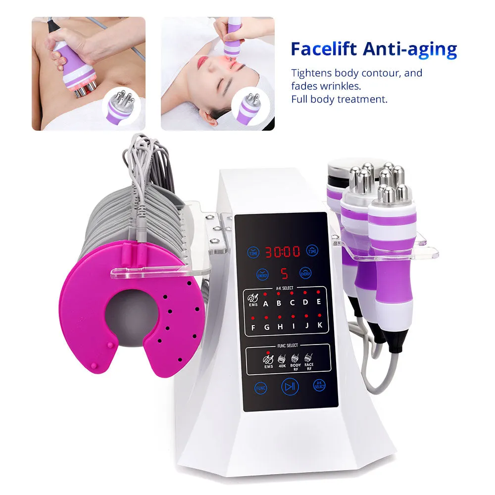 4 In1 Unoisetion Cavitation 40K Radio Frequency Body Slimming EMS Muscle Training Shaping Machine