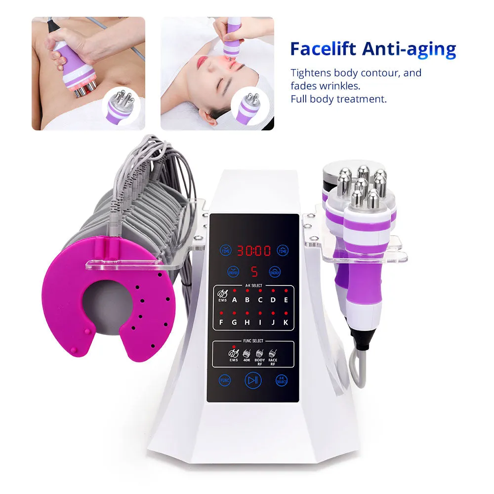 4 In1 Unoisetion Cavitation 40K Radio Frequency Body Slimming EMS Muscle Training Shaping Machine