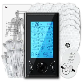 4 Outputs TENS Unit Muscle Stimulator Machine: Easy@Home 24 Modes Rechargeable EMS Electric Pulse Massager | Electric TENS Machine - Pain Relief Therapy for Back Pain | Neck Pain | Muscle Pain-AS8011