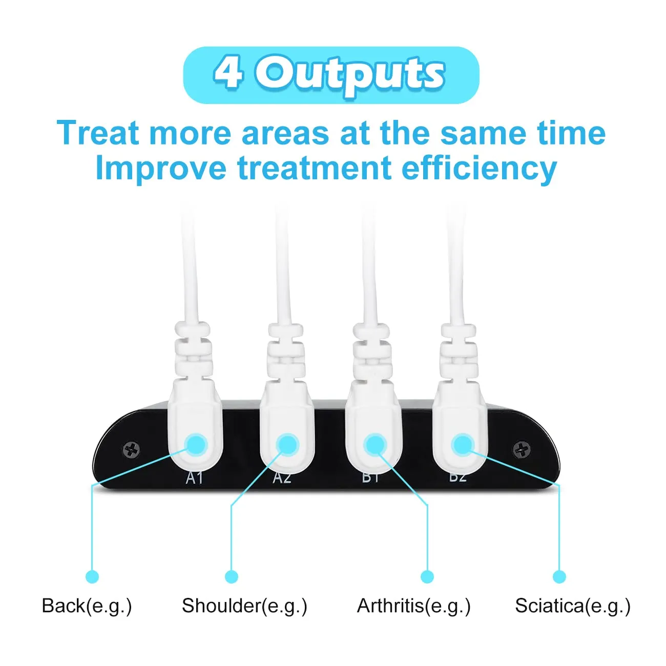 4 Outputs TENS Unit Muscle Stimulator Machine: Easy@Home 24 Modes Rechargeable EMS Electric Pulse Massager | Electric TENS Machine - Pain Relief Therapy for Back Pain | Neck Pain | Muscle Pain-AS8011
