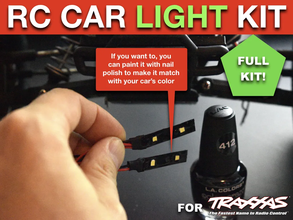 4 White 4 Red LED Lights Kit fits 110 18 Traxxas HSP Redcat RC4WD RC Car W6V4