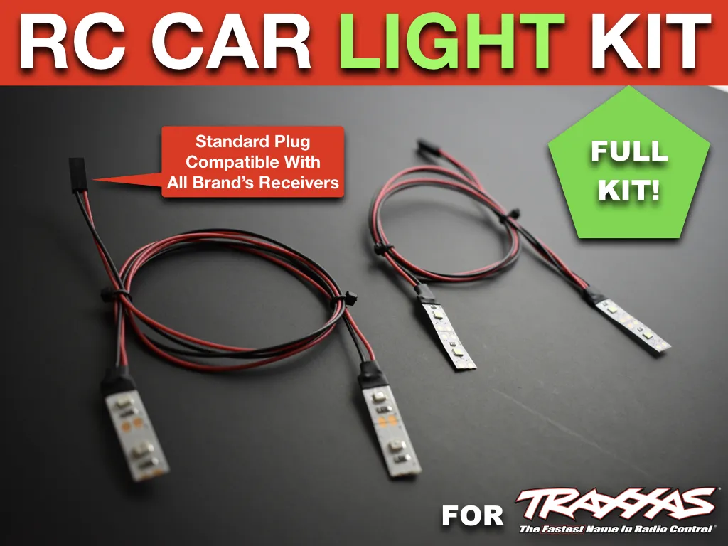 4 White 4 Red LED Lights Kit fits 110 18 Traxxas HSP Redcat RC4WD RC Car W6V4
