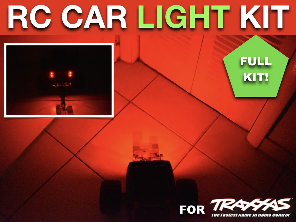 4 White 4 Red LED Lights Kit fits 110 18 Traxxas HSP Redcat RC4WD RC Car W6V4