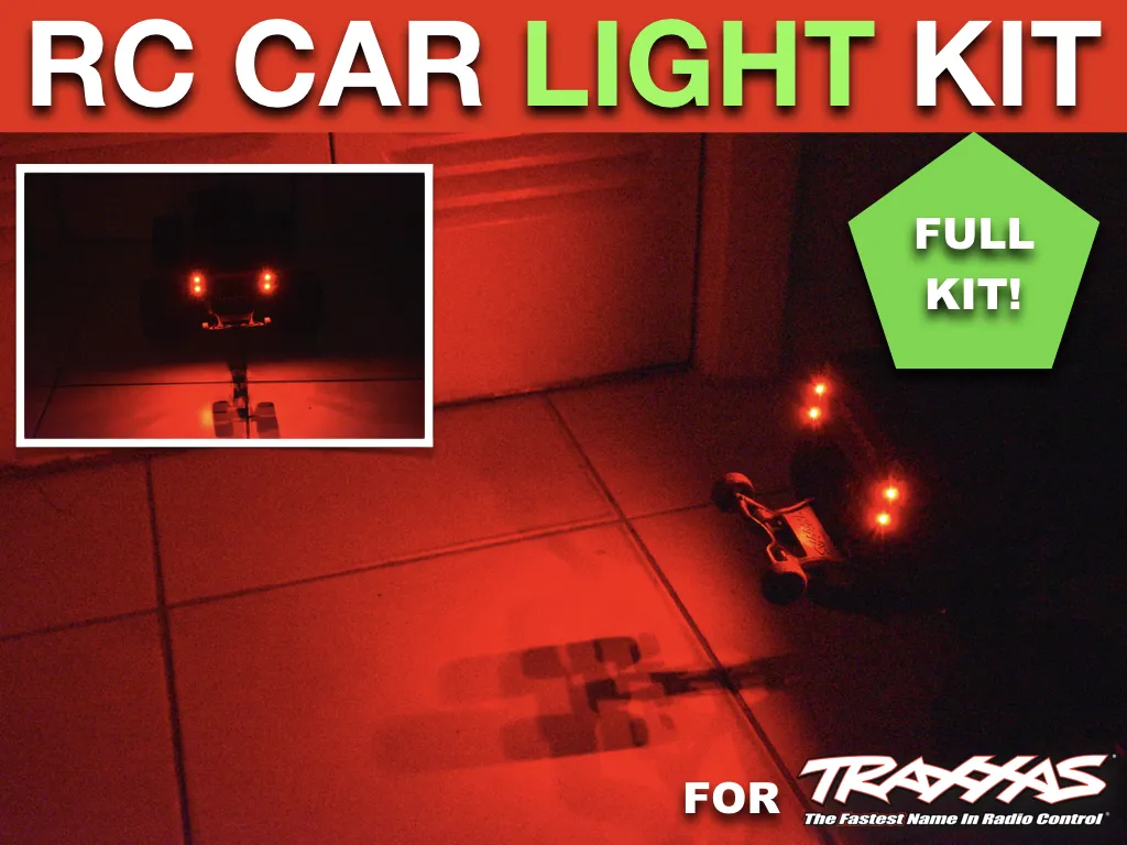 4 White 4 Red LED Lights Kit fits 110 18 Traxxas HSP Redcat RC4WD RC Car W6V4