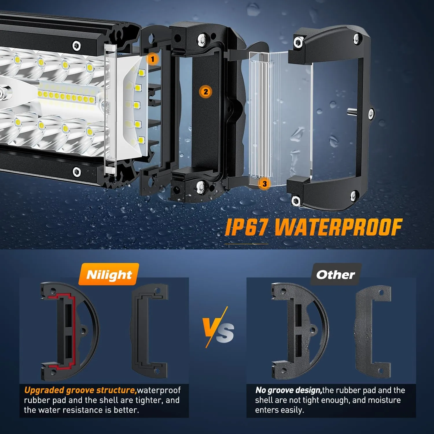 4.3 Inch 132W Side Shooter Triple Row Spot Flood LED Light Bars (Pair)
