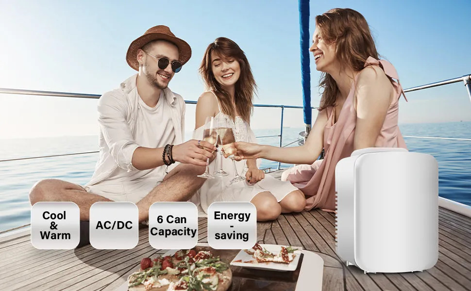 4L/6 Can Portable Cooler & Warmer Freon-Free Small Refrigerator