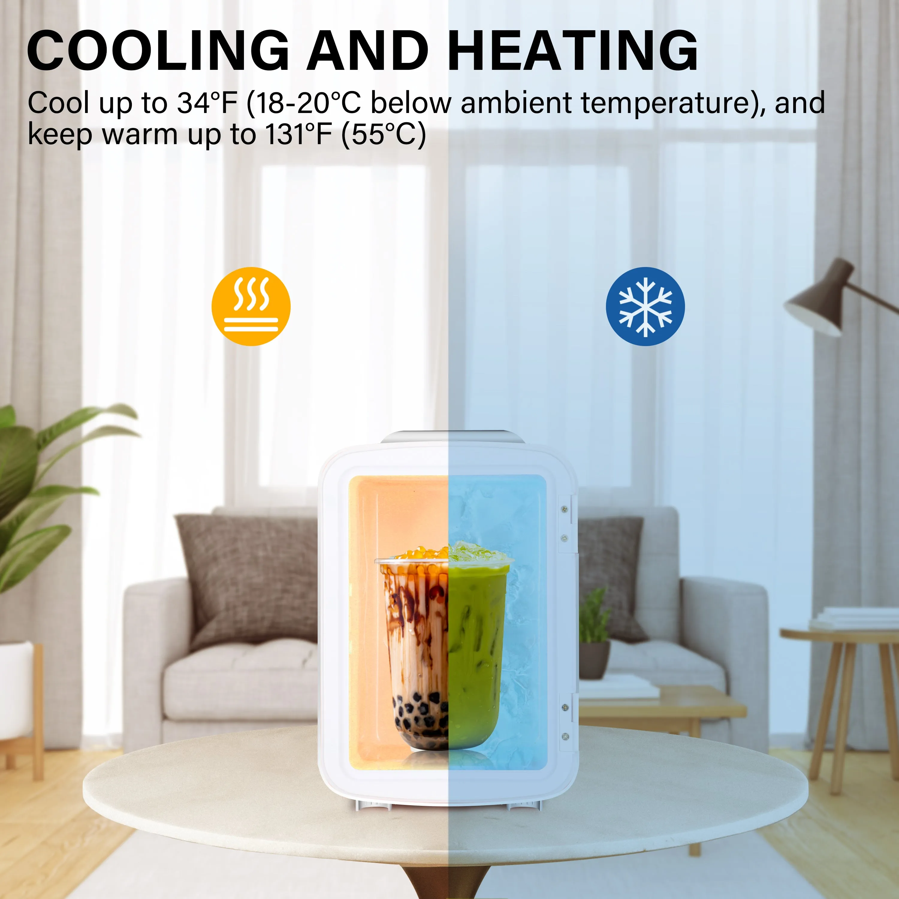 4L/6 Can Portable Cooler & Warmer Freon-Free Small Refrigerator