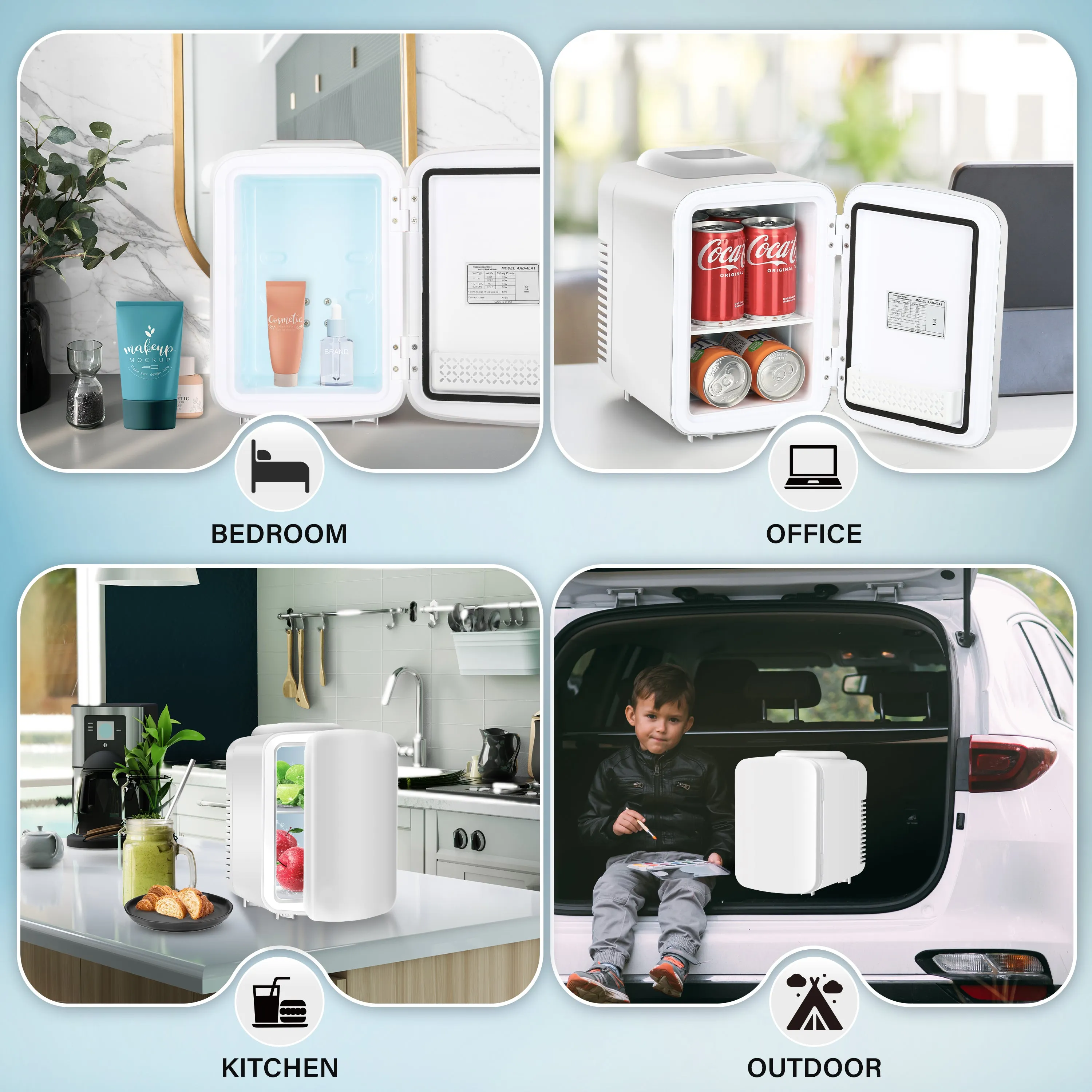 4L/6 Can Portable Cooler & Warmer Freon-Free Small Refrigerator