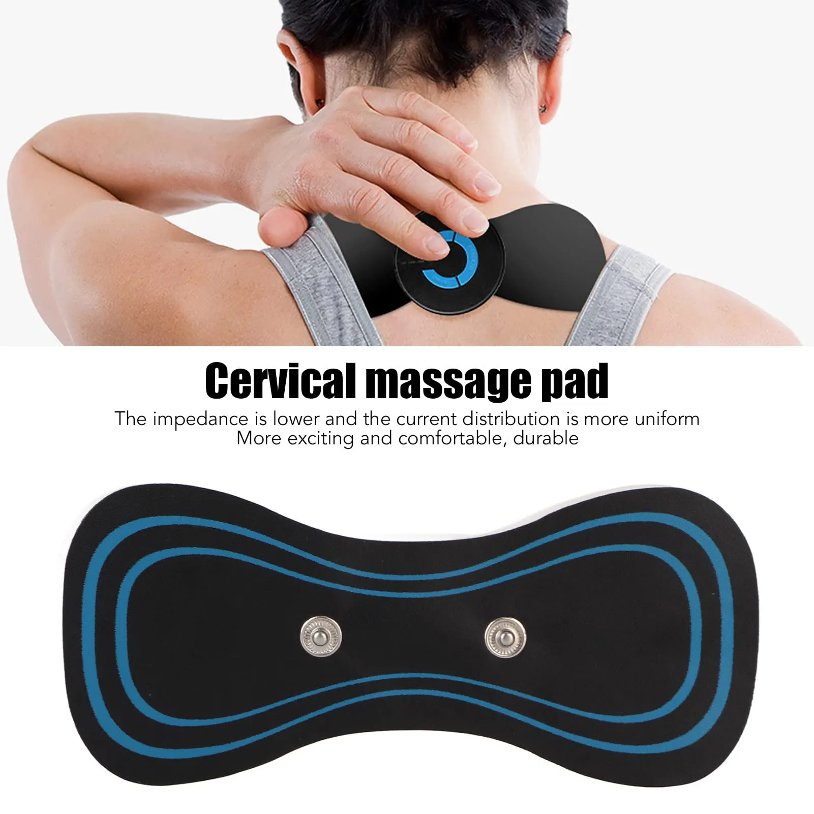 5pcs Cervical Massage Pad, Mini Neck Massager, Electric Massager, Cervical Massage Pads, Portable Electric Massager Patch for Neck Shoulder Spondylosis