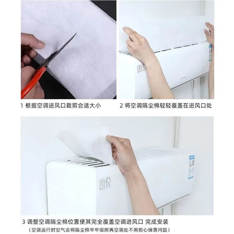 5pcs / Pack Air Conditioning Purification Filter Pad 18*90cm Wall Mounted Conditioner Inlet Universal Aircon Dust Cotton