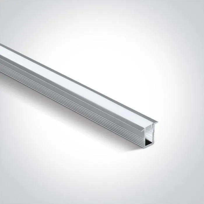 7901R/AL ALUMINIUM RECESSED PROFILE 2m   PC opal diffuser