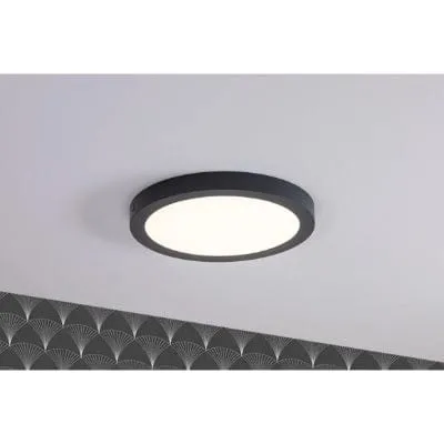 Abia Round LED Panel 300mm Warm White - Dark Grey