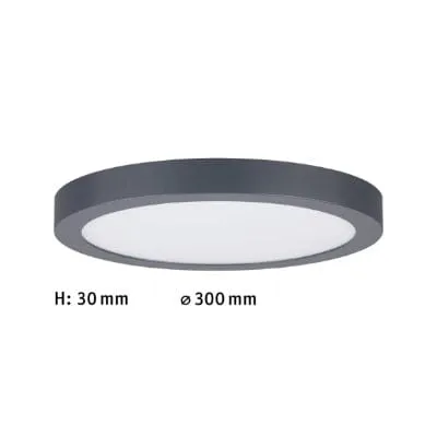 Abia Round LED Panel 300mm Warm White - Dark Grey