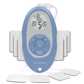 Acculove Tens Units for Back Pain Relief EMS Muscle Stimulator FDES108 Portable Mini Massager Electronic Pulse Muscle Massager Dual Independent Channels with 5 Intensity Levels and 10 Electrode Pads