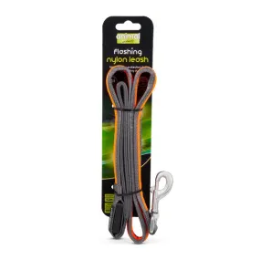 AI Flashing USB Dog Lead Grey & Orange 1.2m