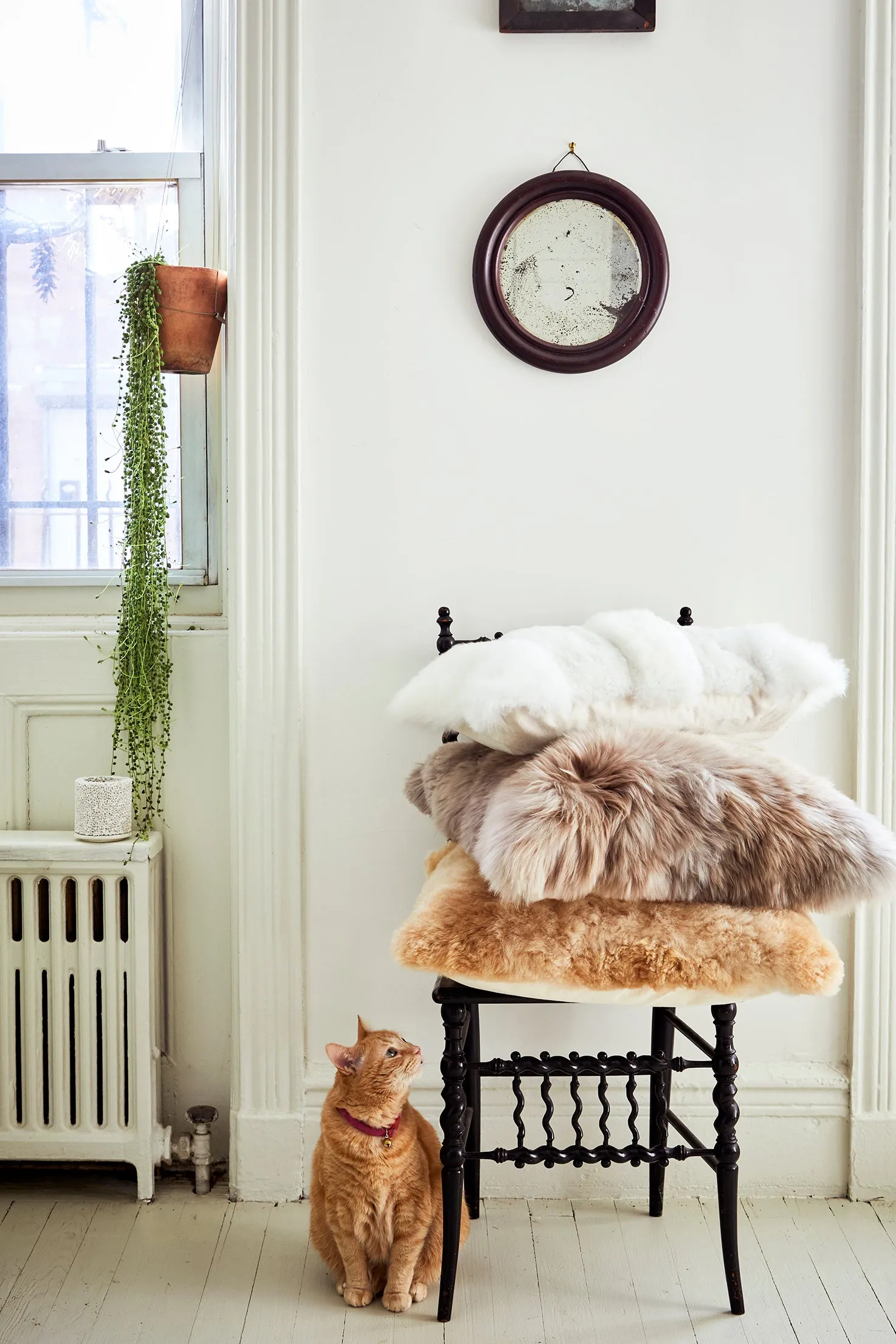 Alpaca Stripe Pillow Andes White