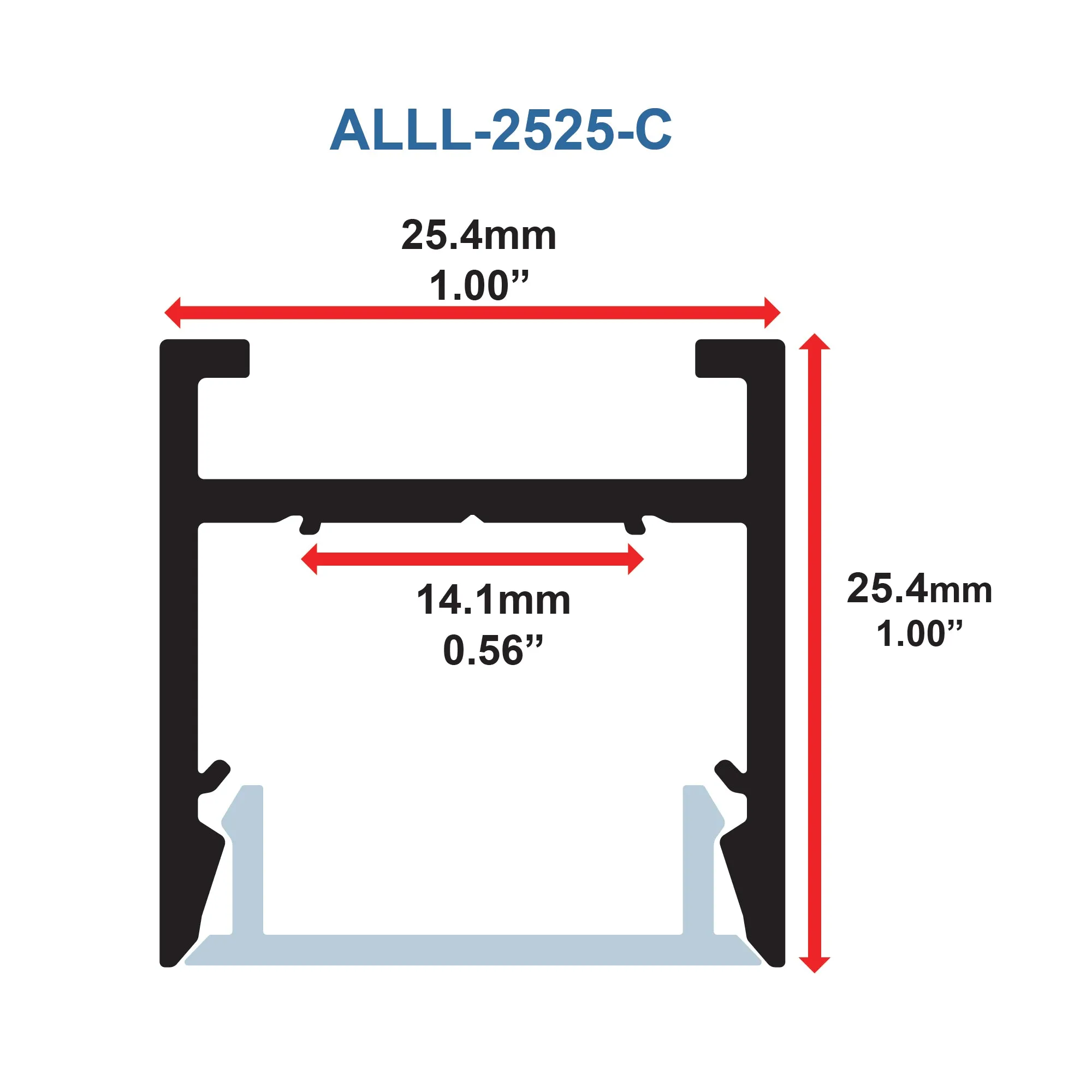 Aluminum Channel - MOSS-ALLL-2525-C