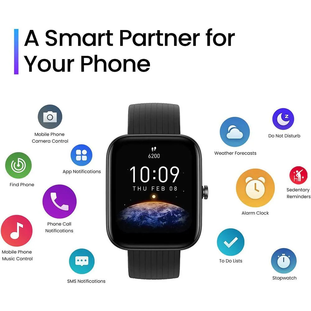Amazfit Bip 3 Smart Watch (44mm) Blue Plastic Case With Blue Silicone Strap
