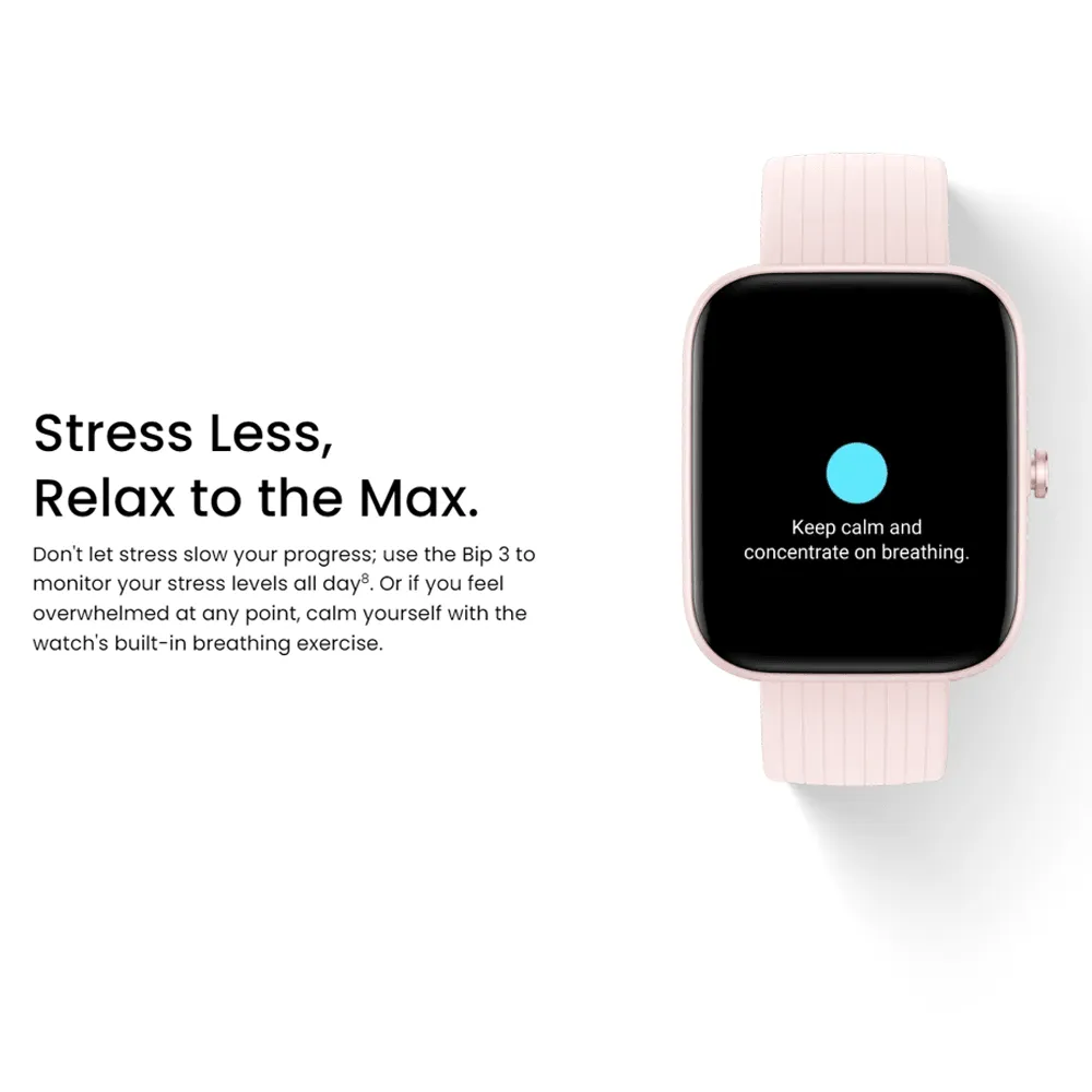 Amazfit Bip 3 Smart Watch (44mm) Blue Plastic Case With Blue Silicone Strap
