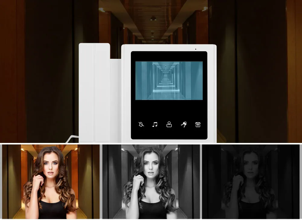 AnjieloSmart Home 4.3'' TFT Wired Video Intercom Doorbell System RFID Camera with 2/3/4 Monitor Doorphone