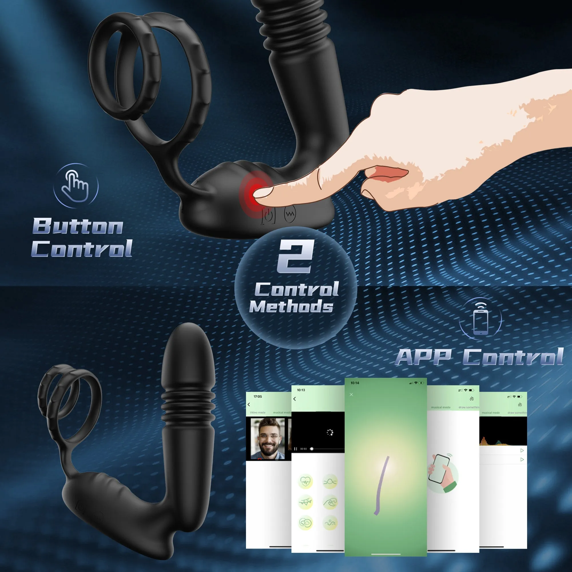 App controlled Thrusting Prostate Massager with Vibration