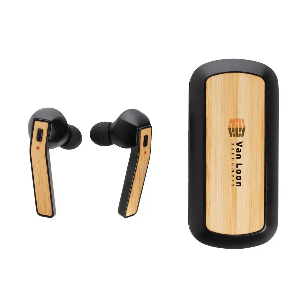 BEBRA  سماعات أذن XD Bamboo Free Flow TWS في علبة شحن  أسود