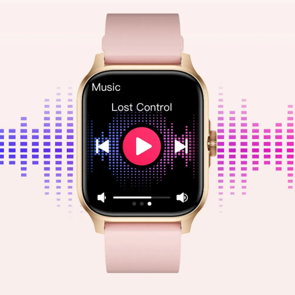 Bluetooth Smart Watch 1.85in HD Fitness Watch with 100  Sports Modes Heart Rate Sleep Monitor for iOS Android Pink