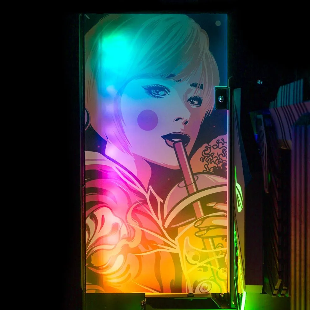 Boba Geisha Lian Li O11 and Dynamic and XL Rear Panel Plate Cover with ARGB LED Lighting