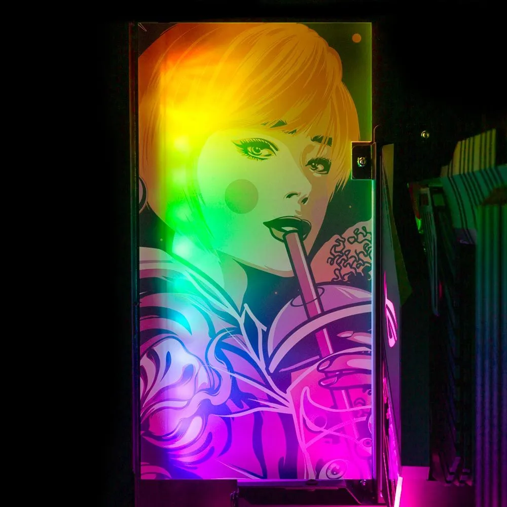 Boba Geisha Lian Li O11 and Dynamic and XL Rear Panel Plate Cover with ARGB LED Lighting