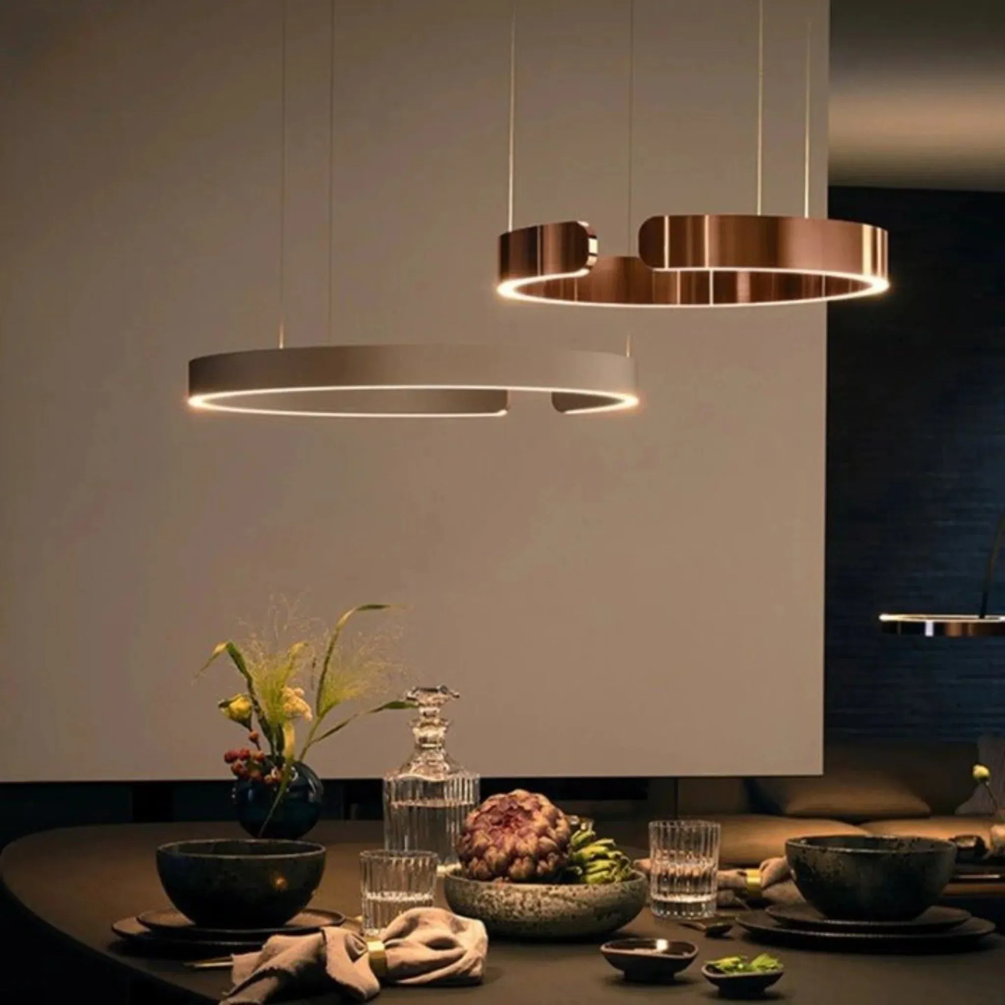 Brig-Glis | Gold Spiral LED Chandelier for Living Room
