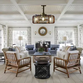Caged Ceiling Fans With 6 Led Lights